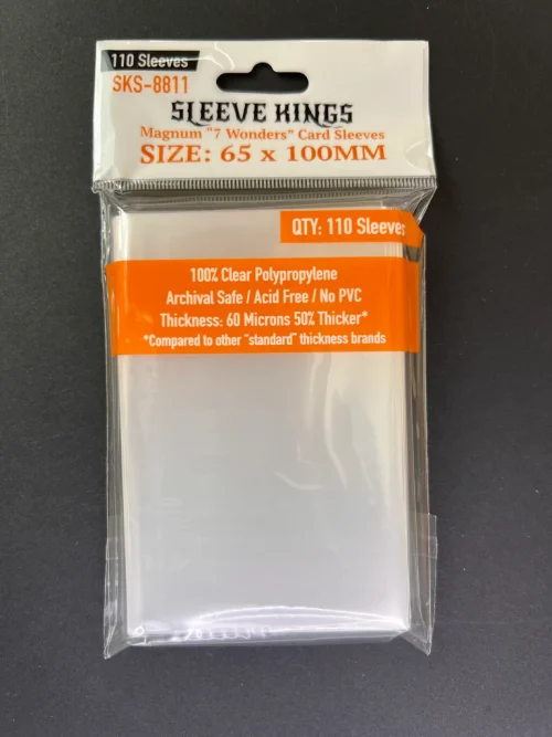 Sleeve Kings – Magnum 7 Wonders Card Sleeves, 110 Pack, 60 Microns (65 x 100 mm)